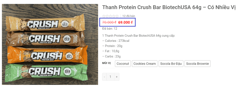 Giá thanh protein bar khá cao