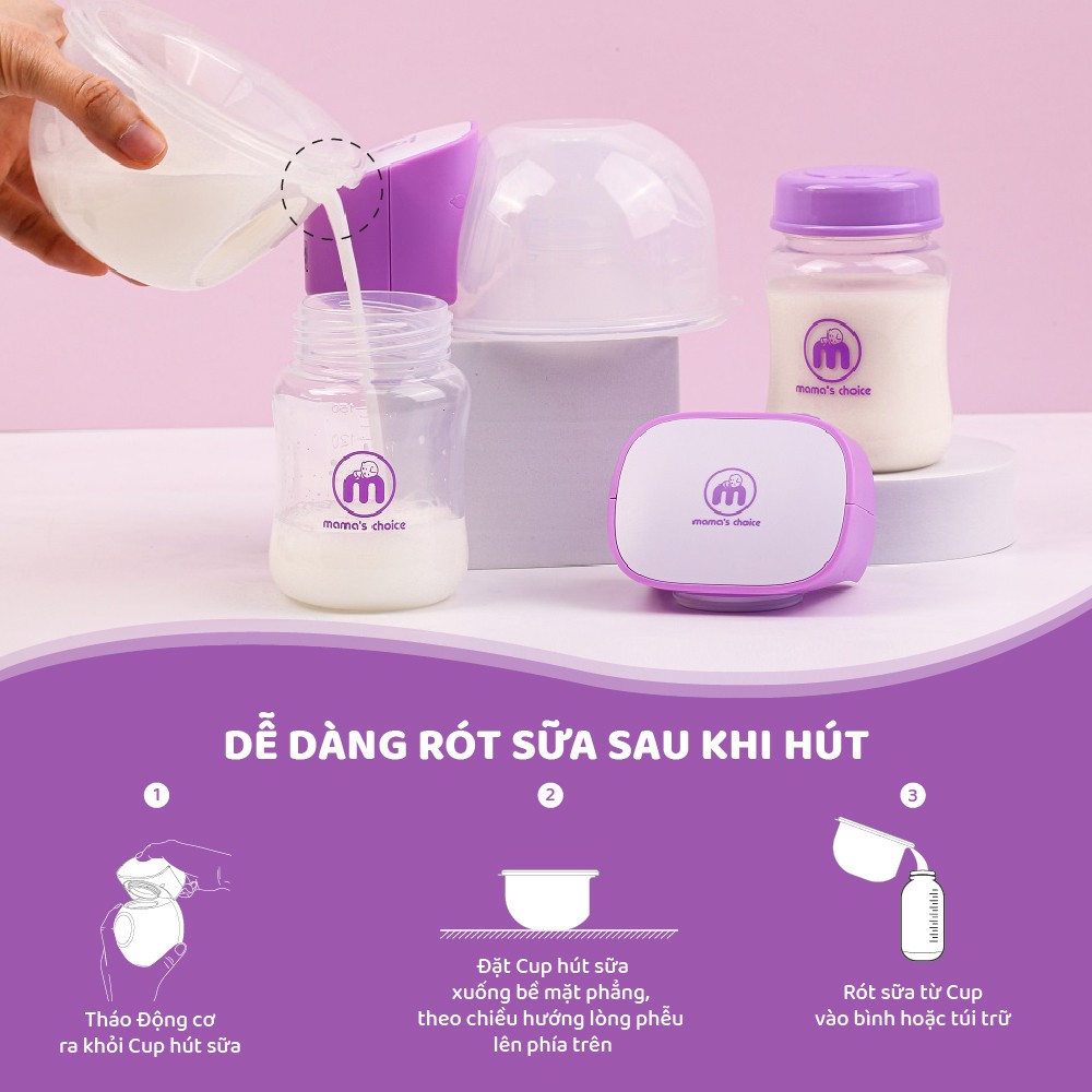 thiết kế cup hút sữa mama's choice tiện lợi khi sử dụng