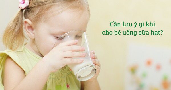Lưu ý khi cho trẻ dùng sữa hạt